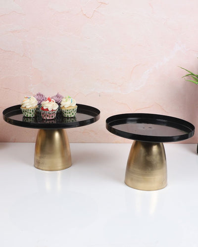 Capsule Black & Gold Iron Buffet Risers | Set Of 2