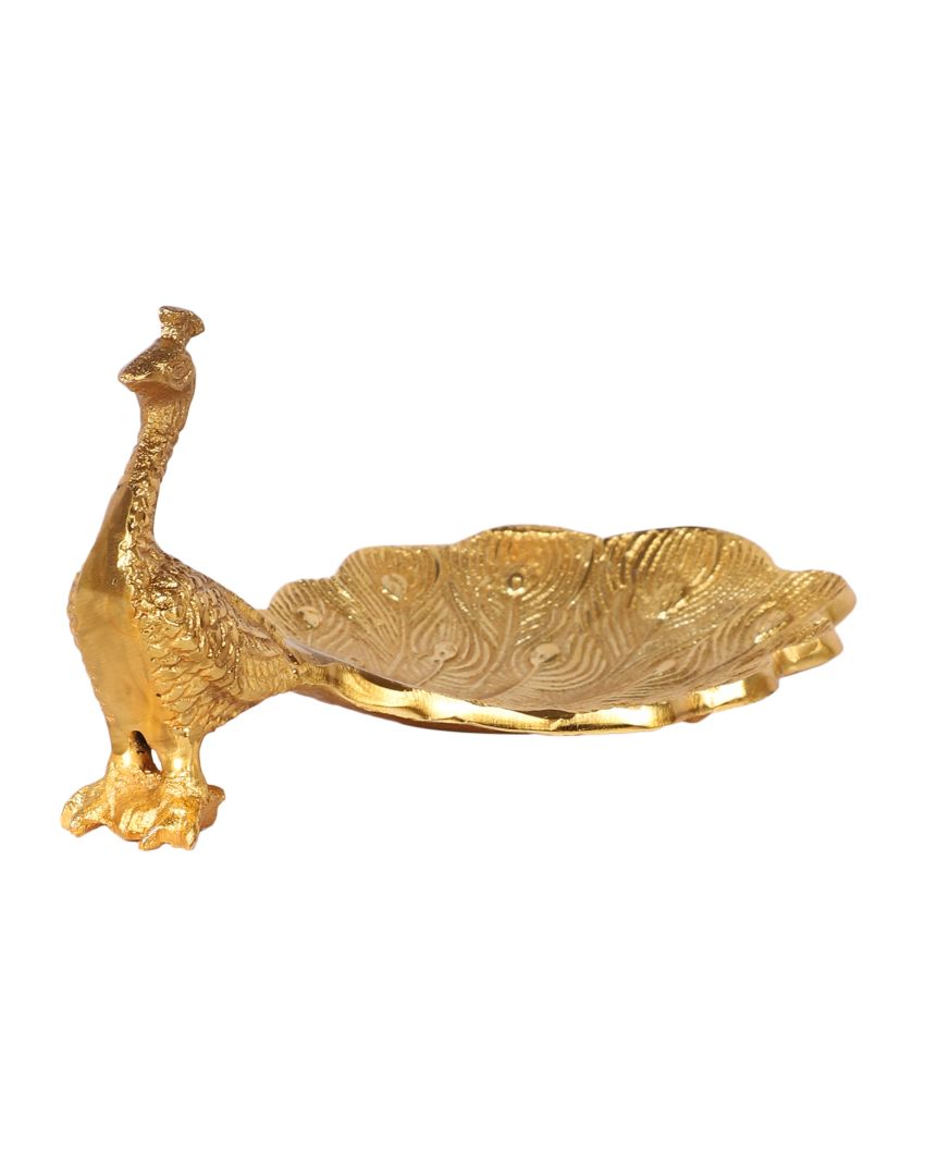 Beautiful Design Peacock Small Gifting Platter | 10 x 4 x 3 inches