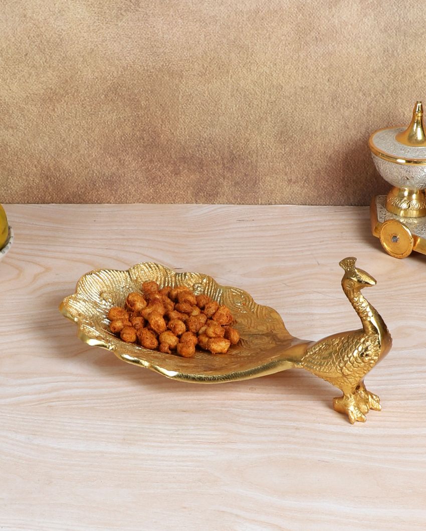 Beautiful Design Peacock Small Gifting Platter | 10 x 4 x 3 inches