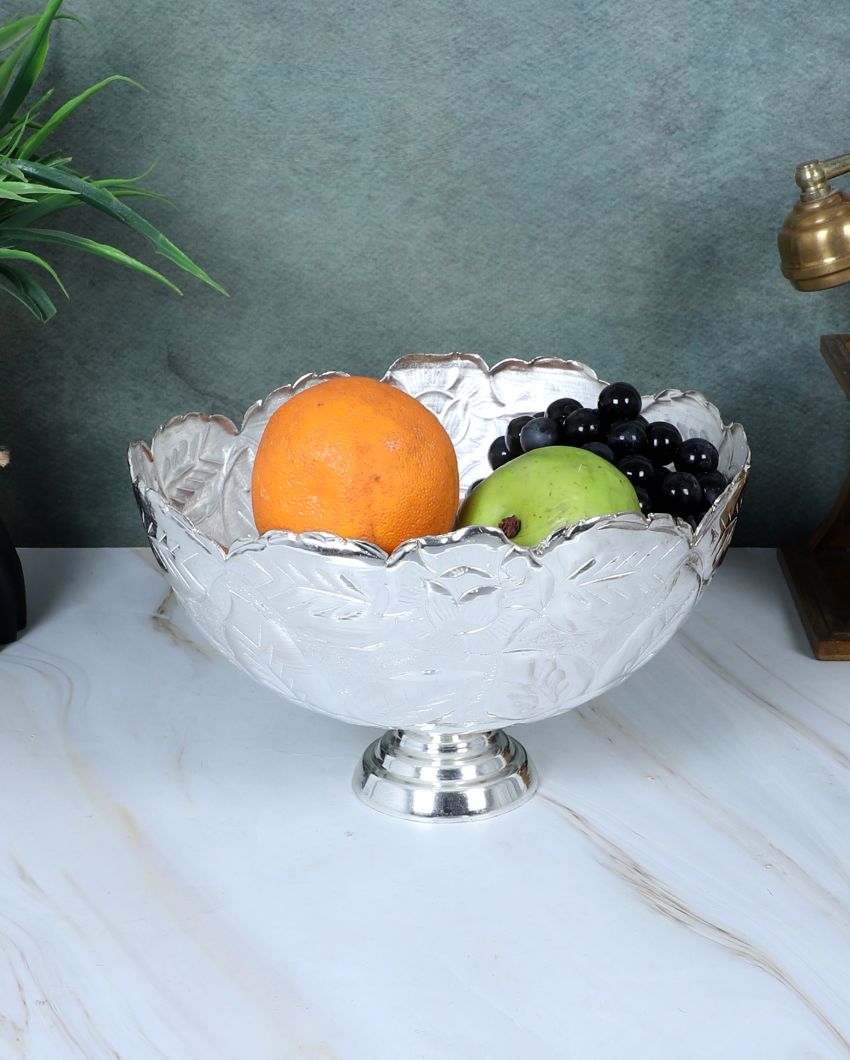 Hammered Silver Colored Fruit Bowl | 5 x 3 inches | 500ml