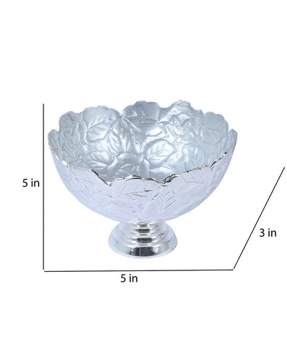 Hammered Silver Colored Fruit Bowl | 5 x 3 inches | 500ml