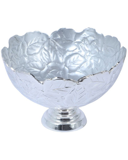 Hammered Silver Colored Fruit Bowl | 5 x 3 inches | 500ml