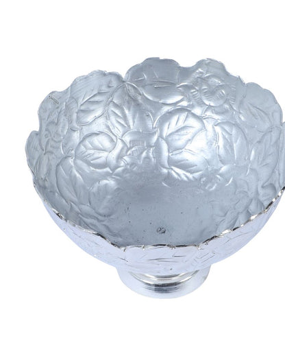 Hammered Silver Colored Fruit Bowl | 5 x 3 inches | 500ml