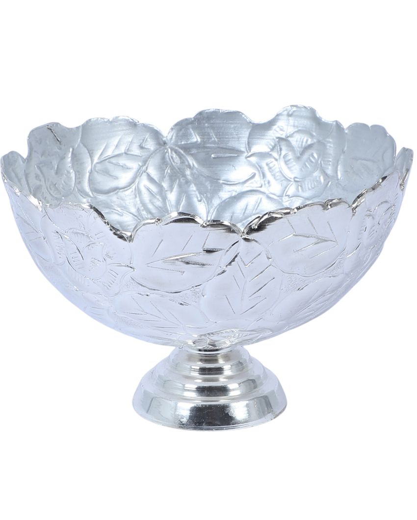 Hammered Silver Colored Fruit Bowl | 5 x 3 inches | 500ml