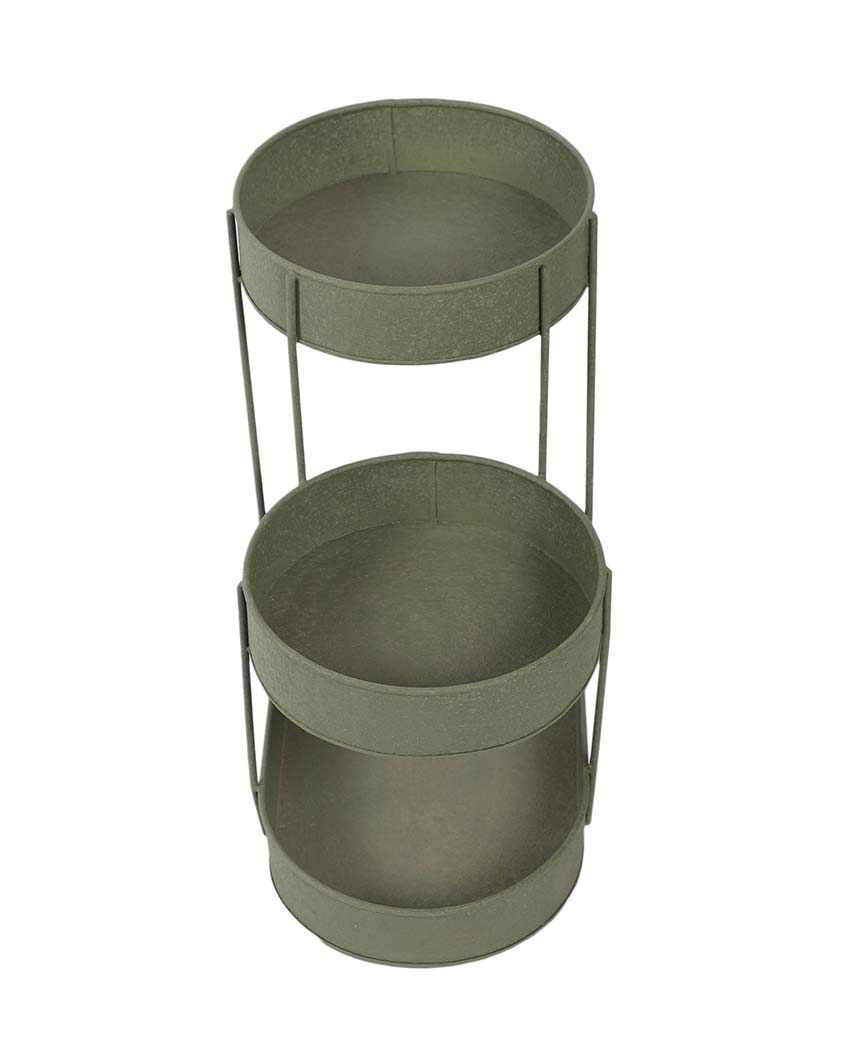 Three Tier Green Textured Kitchen Organizer | 15 x 8 x 15 inches