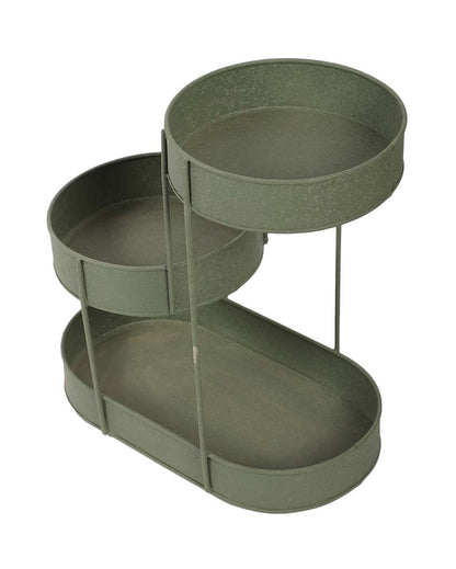 Three Tier Green Textured Kitchen Organizer | 15 x 8 x 15 inches
