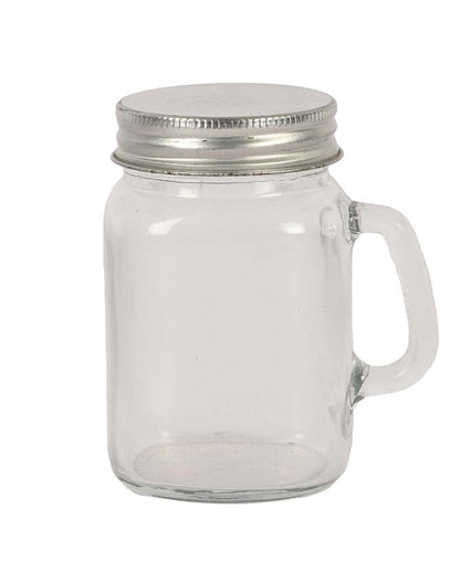 Mason Jars Glasses with Black Stand | 7 Pieces