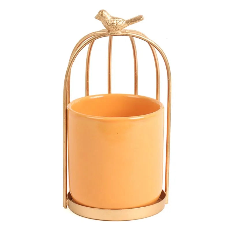 Bird Cage Ceramic Server | Multiple Colors Mustard