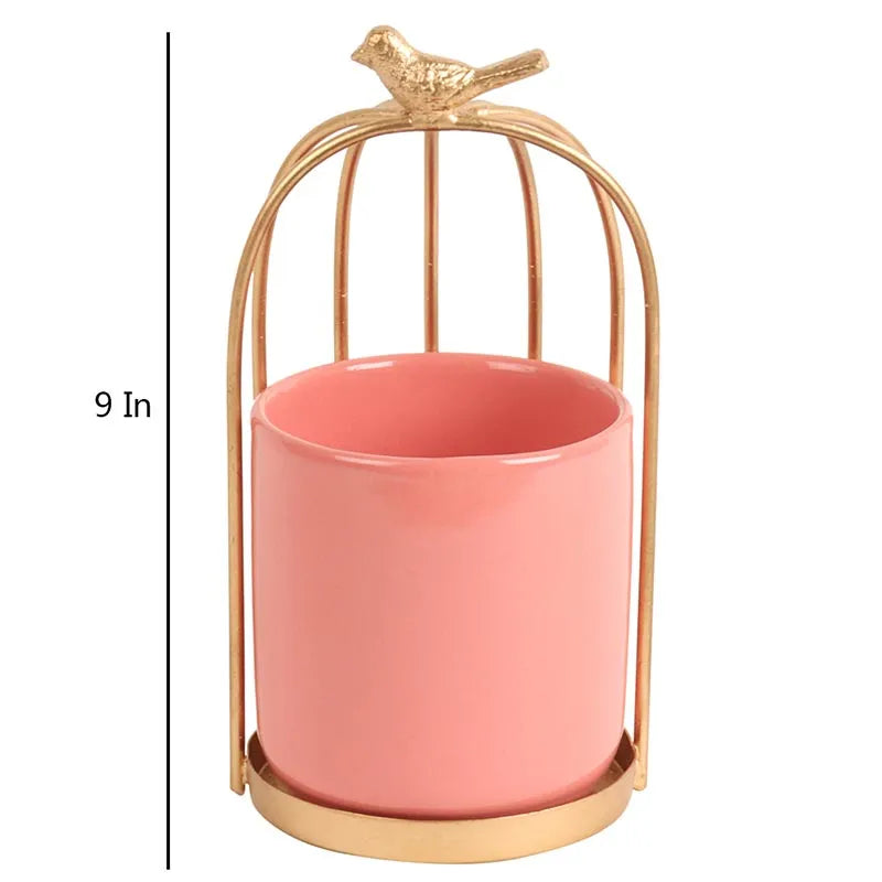 Bird Cage Ceramic Server | Multiple Colors Pink