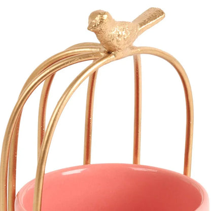 Bird Cage Ceramic Server | Multiple Colors Pink