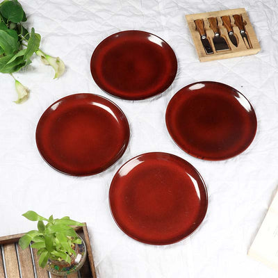 Maroon Dinner Plates | Set of 4 Default Title