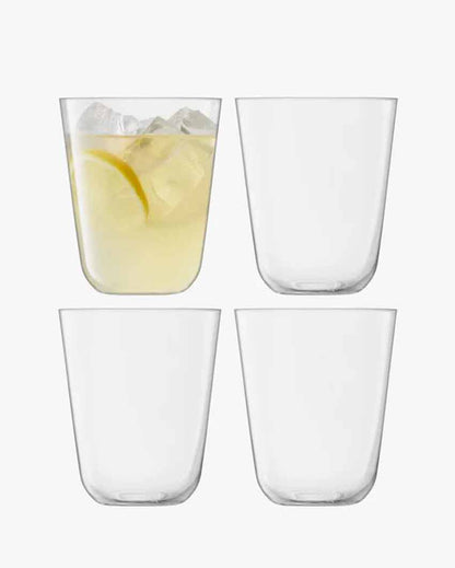 Arc Glass Tumbler | 380 ml | Set Of 4 | 3 x 4 inches