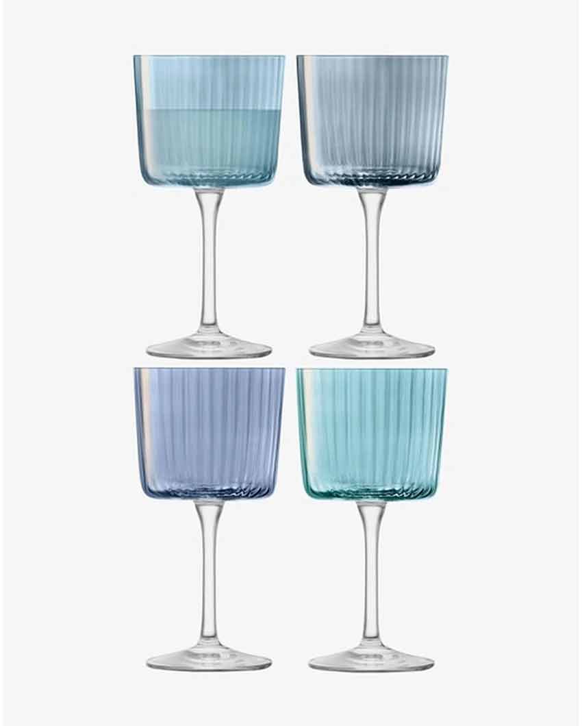 Assorted Sapphire Gems Wine Glasses | 250 ml | Set Of 4 | 3 x 6 inches