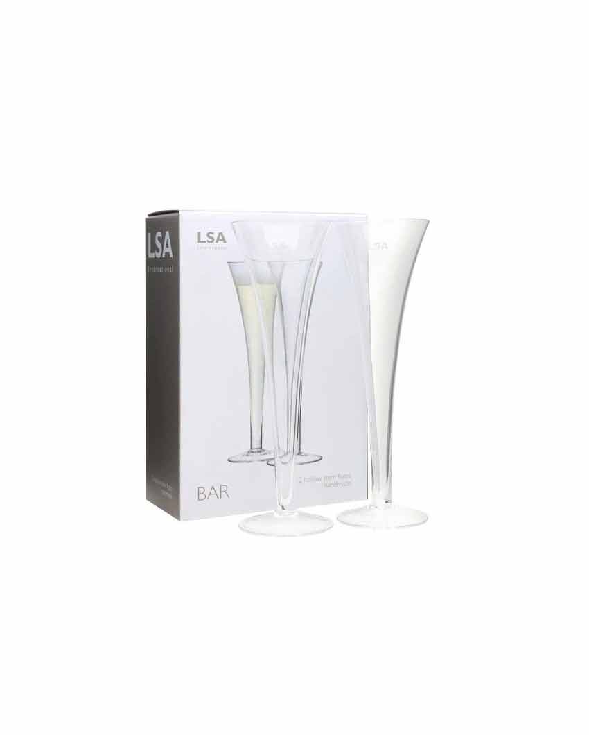 Bar Hollow Stem Champagne Flute | 200 ml | Set Of 2 | 3 x 9 inches