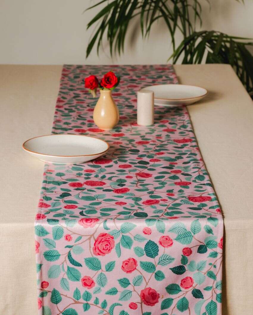 Gulab Printed Velvet Table Runner | 13 x 59 inches