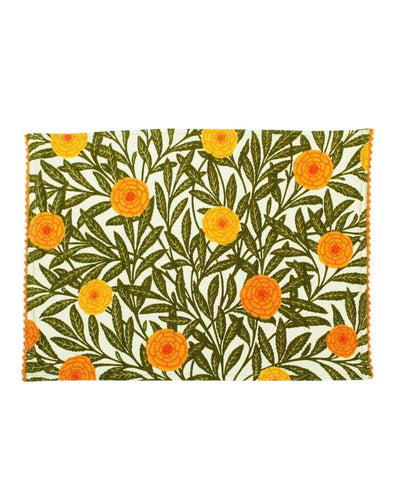 Genda Floral Printed Cotton Placemats | 13 x 19 inches