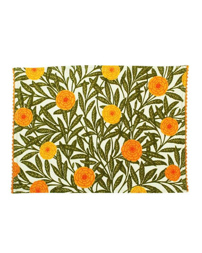 Genda Floral Printed Cotton Placemats | 13 x 19 inches