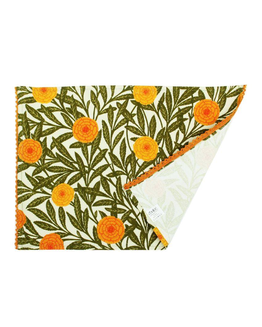 Genda Floral Printed Cotton Placemats | 13 x 19 inches