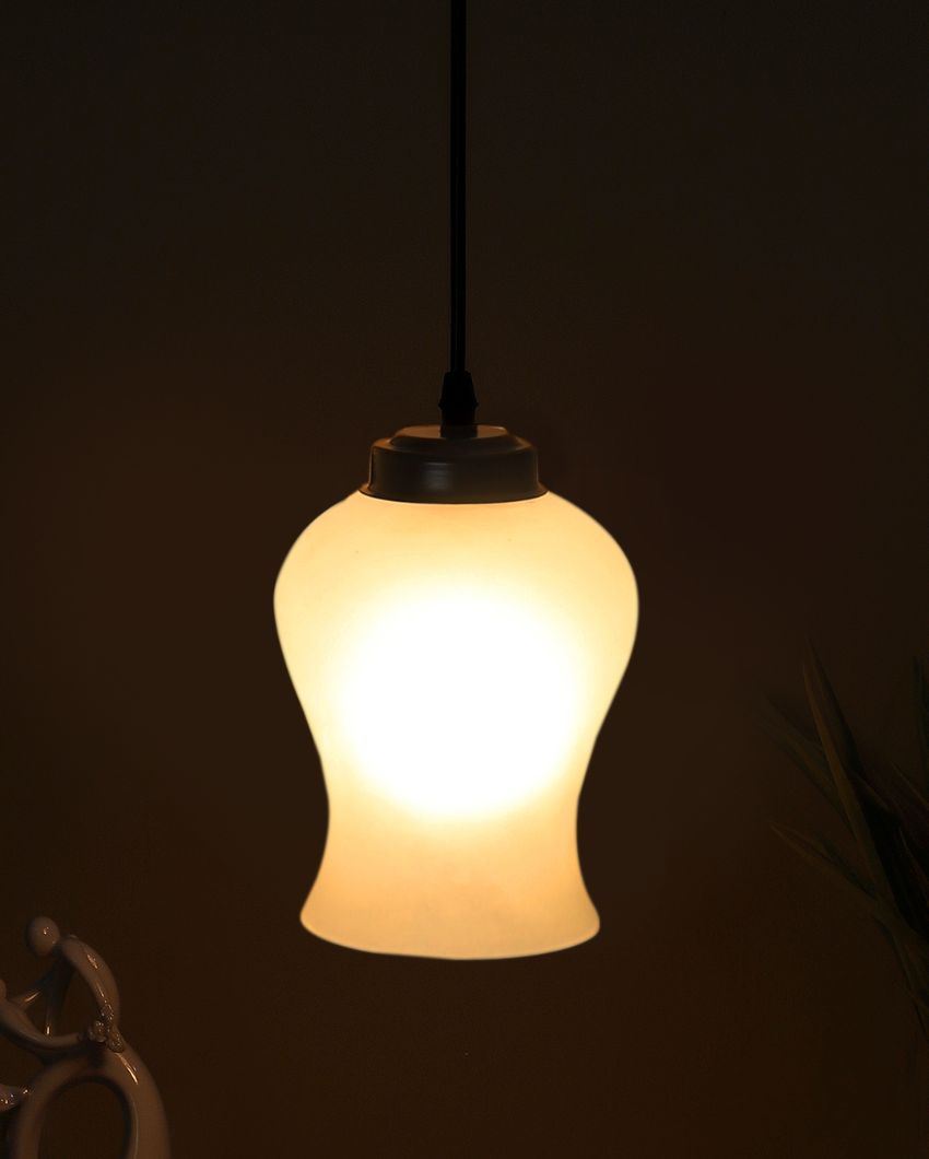 Simple Classic Milky Frosted Glass Hanging Lamp | 4 x 20 inches