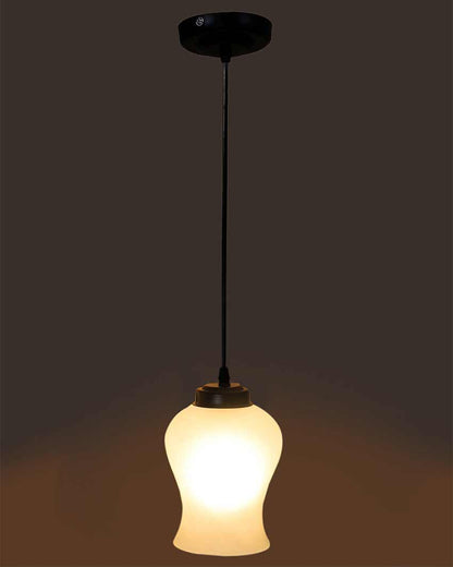 Simple Classic Milky Frosted Glass Hanging Lamp | 4 x 20 inches