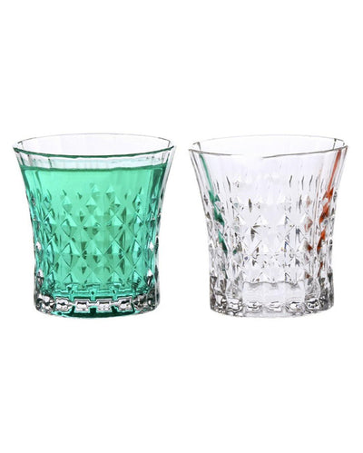 Stylish Textured Grip Clear Glass Whiskey Set | 200ml | 4 x 4 inches