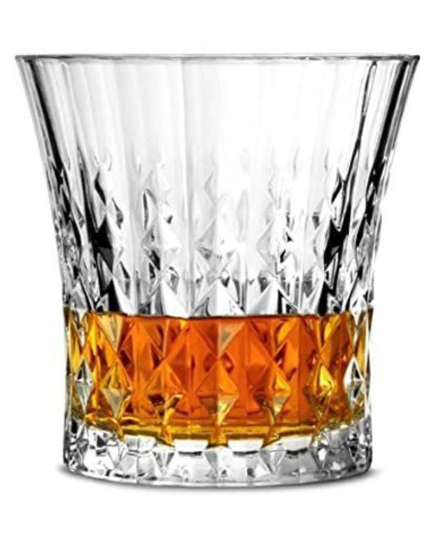 Stylish Textured Grip Clear Glass Whiskey Set | 200ml | 4 x 4 inches