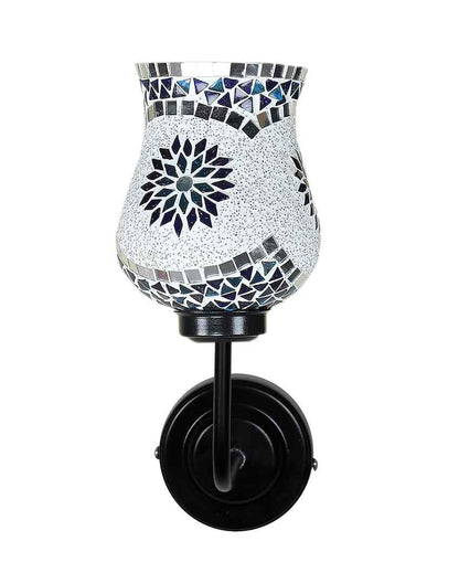 Colorful Distinctive Mosaic Glass Shade Wall Mounted Lamp With Iron Base | 9 x 4 x 13 inches