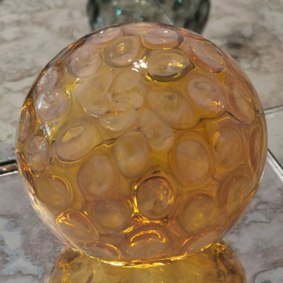 Golden Shiny Art Glass Hand Blown Sphere