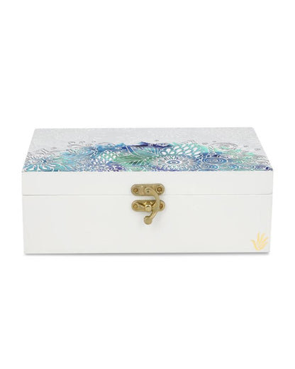 Creative Abstract Flowers Design White Storage Box