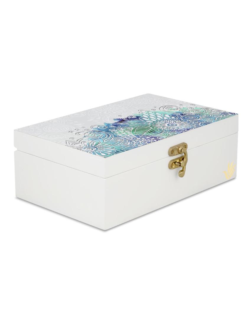 Creative Abstract Flowers Design White Storage Box