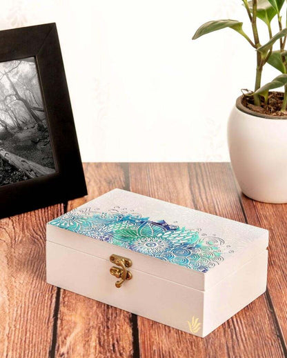 Creative Abstract Flowers Design White Storage Box