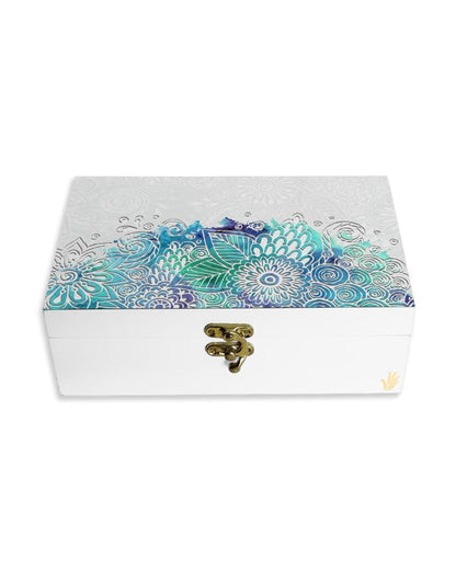 Creative Abstract Flowers Design White Storage Box