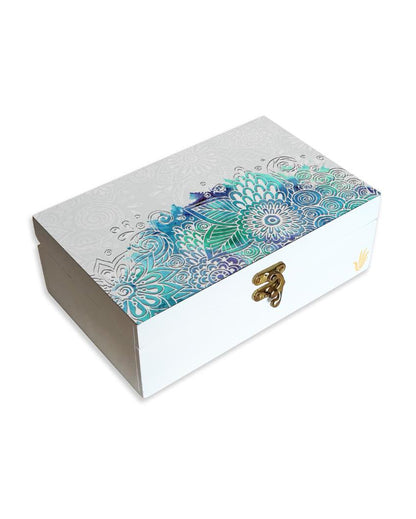 Creative Abstract Flowers Design White Storage Box