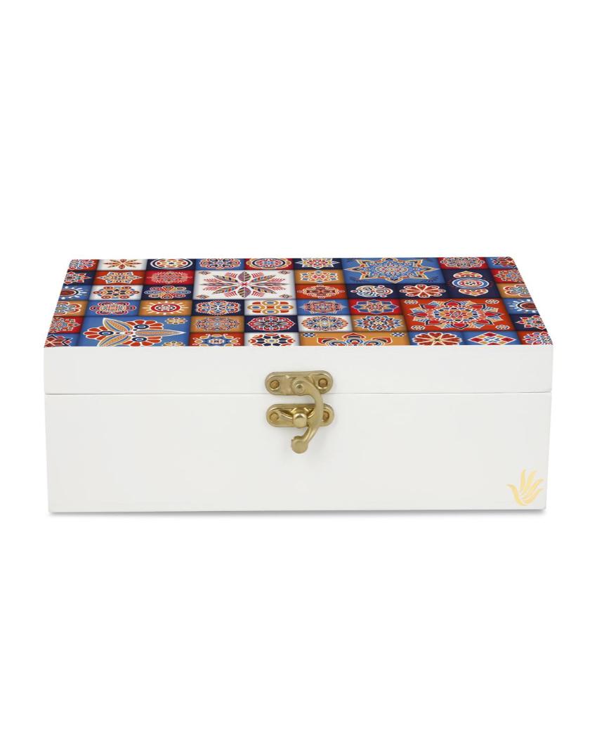 Charming Floral Tiles Design Multicolor Storage Box