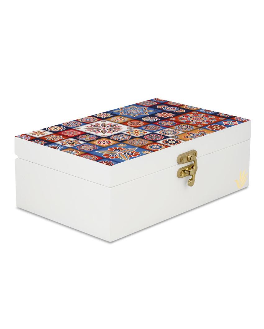 Charming Floral Tiles Design Multicolor Storage Box