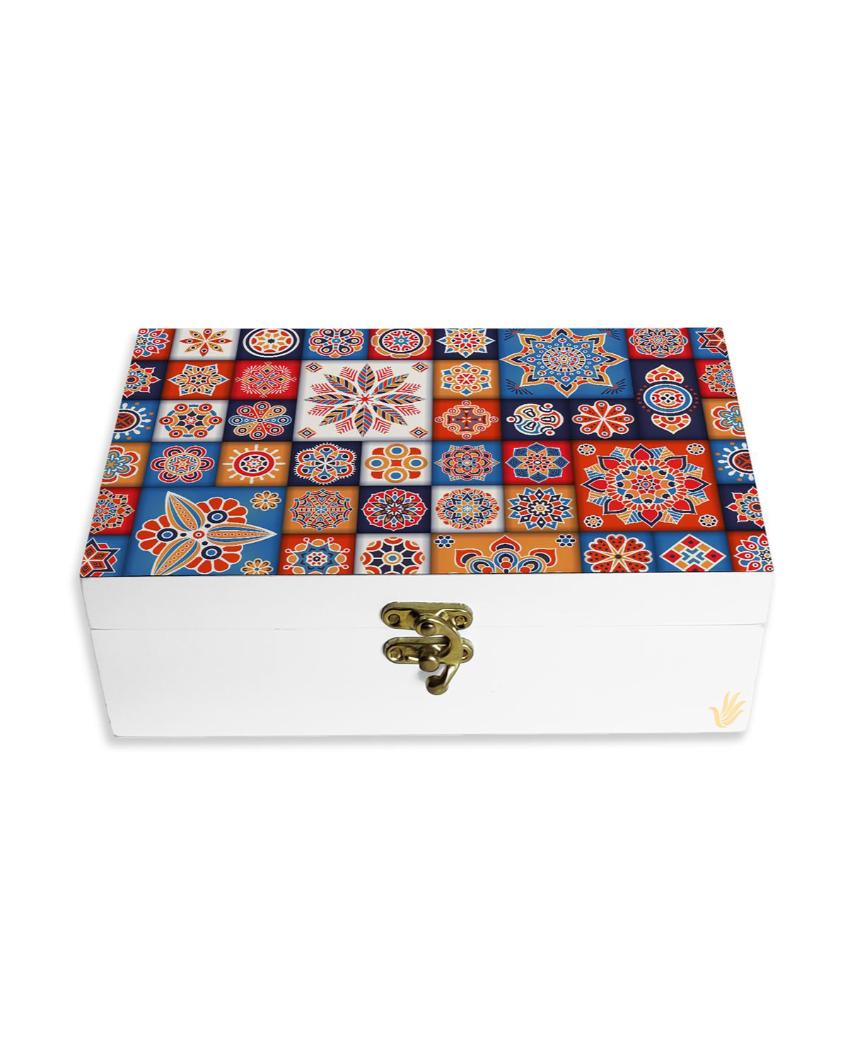 Charming Floral Tiles Design Multicolor Storage Box