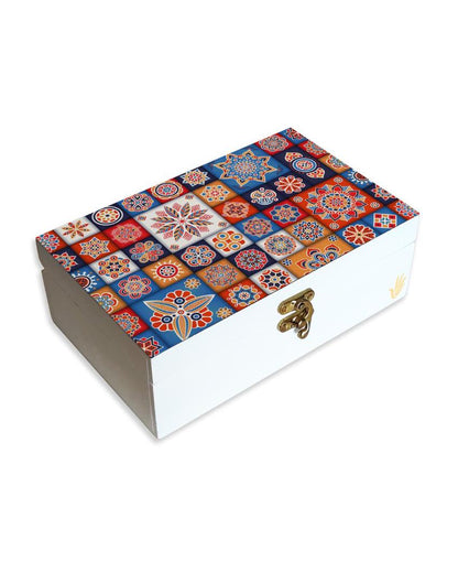 Charming Floral Tiles Design Multicolor Storage Box