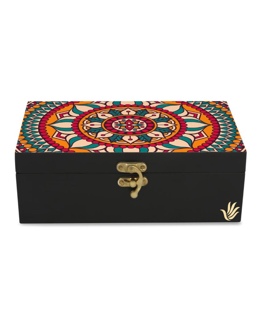 Vibrant Red Mandala Design Multicolor Storage Box