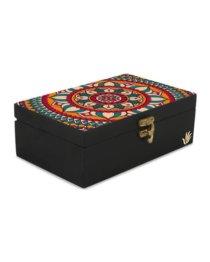 Vibrant Red Mandala Design Multicolor Storage Box