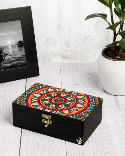 Vibrant Red Mandala Design Multicolor Storage Box