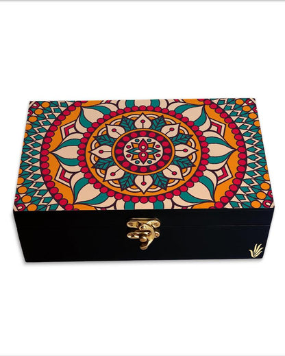 Vibrant Red Mandala Design Multicolor Storage Box