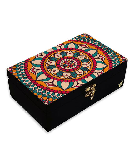 Vibrant Red Mandala Design Multicolor Storage Box