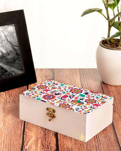 Traditional India Design Multicolor Storage Box