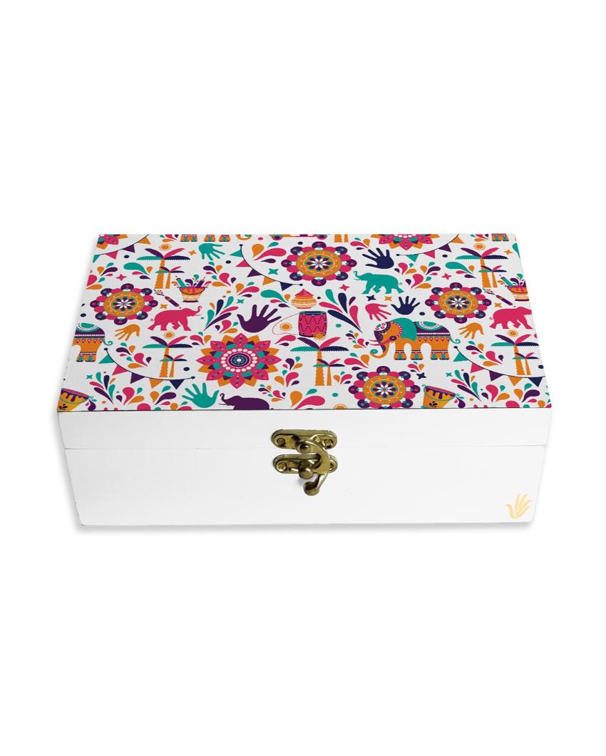 Traditional India Design Multicolor Storage Box