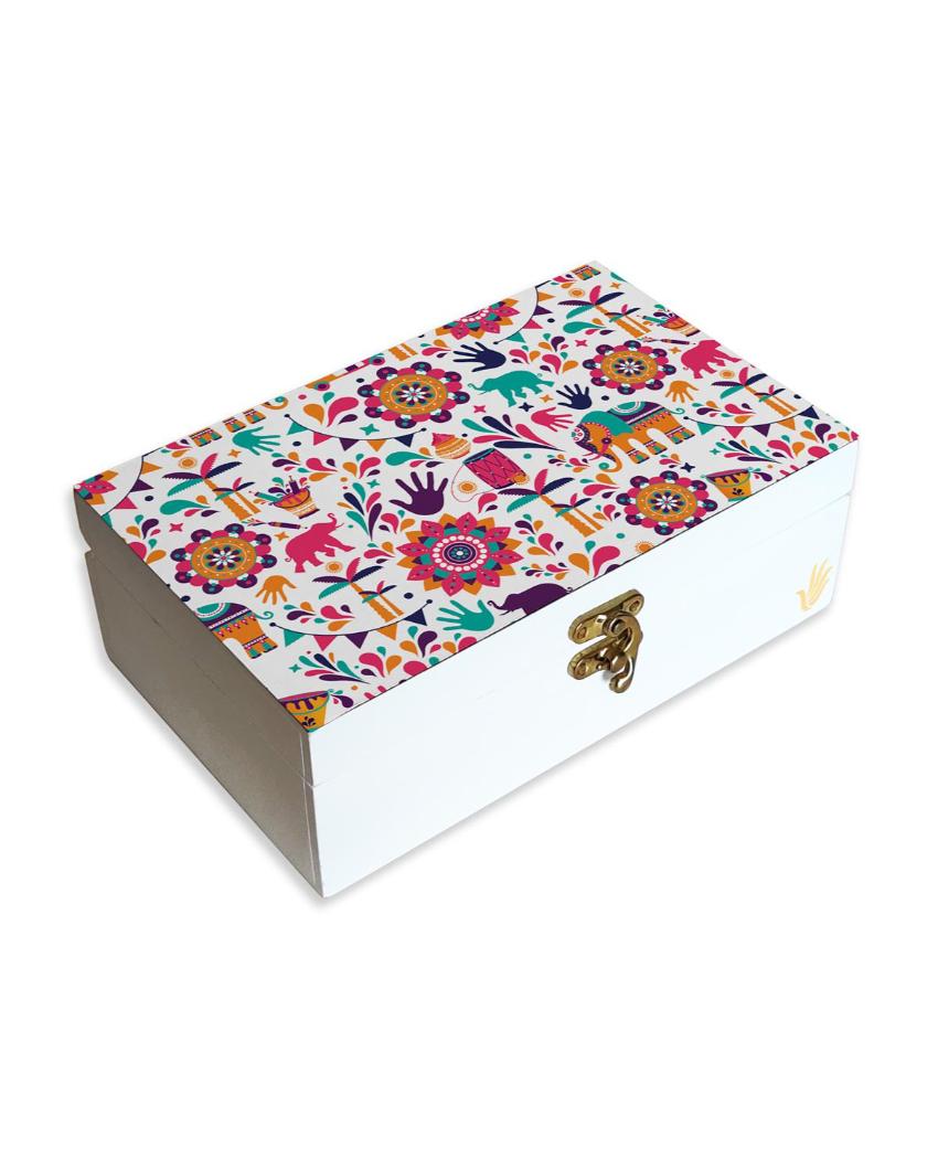 Traditional India Design Multicolor Storage Box