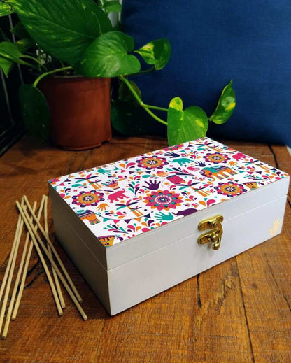 Traditional India Design Multicolor Storage Box