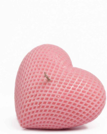 Lovely Pink Heart Shaped Candles | Set of 2 | 3 x 2 inches