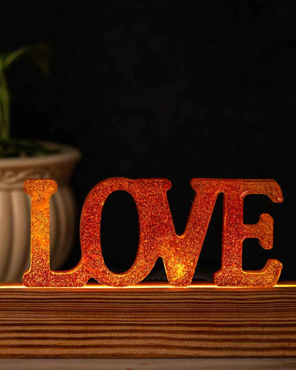 Radiant Orange Love Night Resin Lamp | 6 x 3 inches