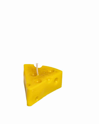 Fun Yellow Cheese Candles | Set of 2 | 2 x 2 inches