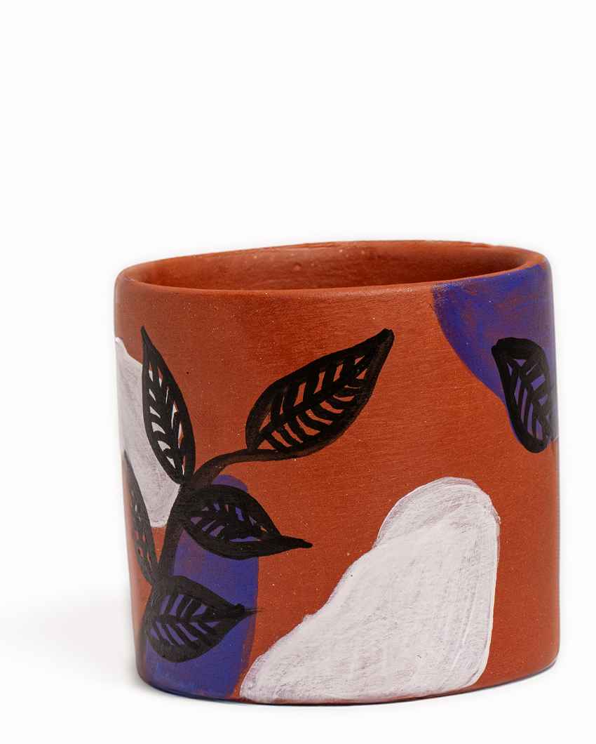 Timeless Brown Terracotta Handpainted Cup and Saucer Combo | Pack of 2